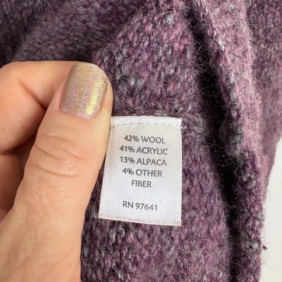 J Jill  Purple Heather Alpaca Wool Sweater Small - Picture 5 of 7